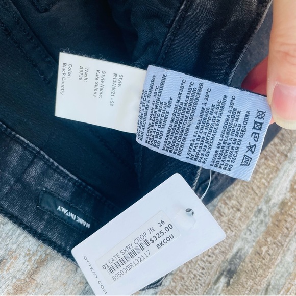 R13 OTTE Skinny Italian Straight Black Country Crop Jeans - Picture 14 of 16